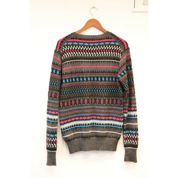 Nozomi Ishiguro Men's Medium Gray Pullover Sweater Japanese Knit Striped Jumper - Picture 7 of 7